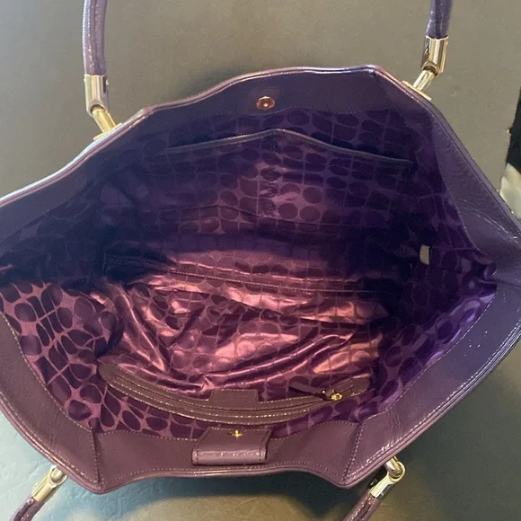 ** FLASH SALE**Noel Kate Spade  purple patent leather and brown tote - Picture 10 of 16